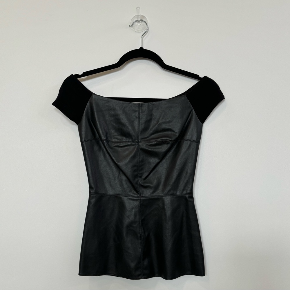 Bailey 44 Faux Leather Front Top XS